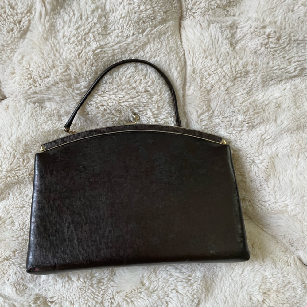 Ande Vintage Black Leather Small Handbag Purse